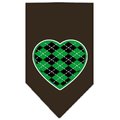 Unconditional Love Argyle Heart Green Screen Print Bandana Cocoa Large UN757672